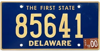 2000 Delaware Passenger License Plate #85641 RIVETED NUMBERS • $13.49