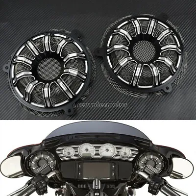 CNC Cut Front Speaker Grill Masks Cover Fit For Harley Touring Glide 2014-2021 • $56.04