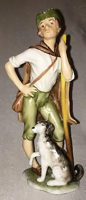 AK Kaiser VTG Porcelain Figurine Shepherd & Dog Old World Life W Germany 8.5 IN  • $324.95