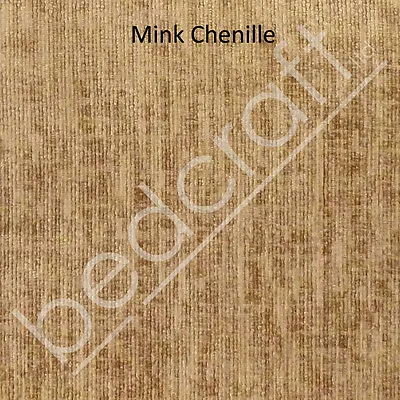 DOUBLE VELVET SLEIGH BED | Hand Upholstered Chesterfield Chenille Linen • £269
