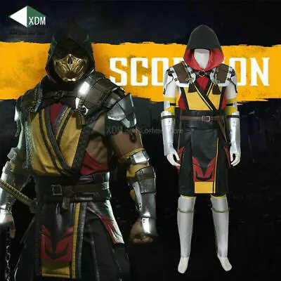 2019 Mortal Kombat 11 Scorpion Man Hanzo Hasashi Cosplay Halloween Costume & • $120.20