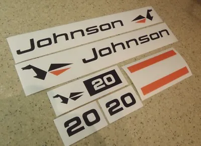 Johnson Vintage Outboard Motor Vintage Decal 20 HP FREE SHIP + FREE Fish Decal! • $16