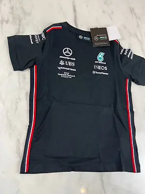 Mercedes Amg Petronas F1 2023 Team Driver Tee Kids – Black - XXXS 92cm • £31
