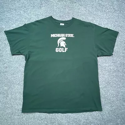 Michigan State Golf Shirt Men Extra Large Green Short Sleeve Casual Spartans • $8.96