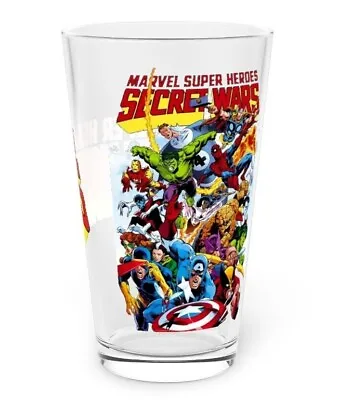 Marvel Secret Wars Pint Glass 16oz - 1980s Story - Spider-man Hulk Wolverine • $21.99