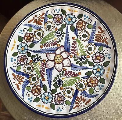 Talavera Mexican Pottery Hand Painted 11.25” Plate Decorative Wall Hanging • $17.50