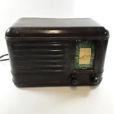 Vintage 1949 Packard Bell Model 100A Bakelite Tube Radio For Parts Repair • $49