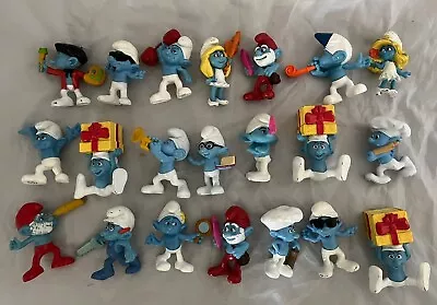 Lot Of 21 Smurfs Toy Figures Figurines Peyo McDonald's Papa Smurfette Vexy Handy • $24.90