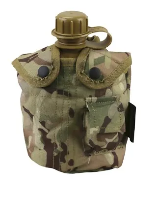 Military Style MTP Pattern Water Bottle & Pouch I'm A Celebrity Canteen Camping • £9.95