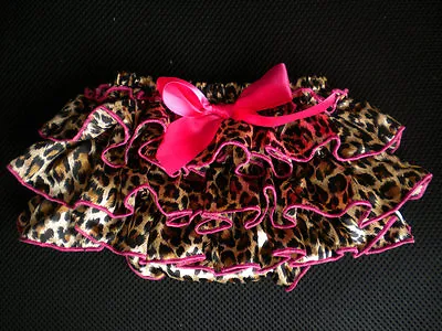 Baby Satin Frilly Leopard Print Knickers/nappy Cover/bloomers 0-12 Months   • £7.99