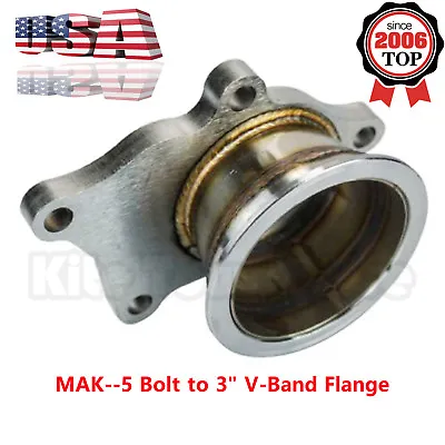 $36.19 • Buy For T3/T4 Turbo 5 Bolt To 3  V-Band Flange Turbo Adaptor Stainless Steel Adapter