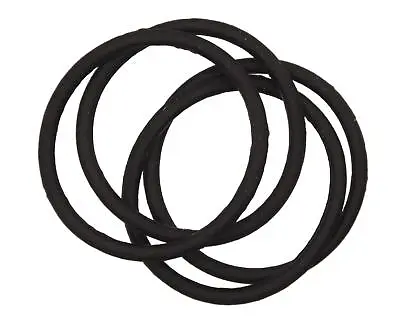 Black Silicone Non Slip Endless Snag Free Hair Bobbles Elastics Hair Bands • £2.97