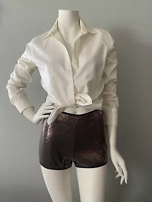 Sequin Hot Pants Size Small Taupe Disco Holiday Beach City • $27