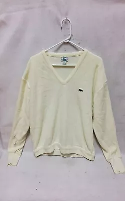 Vintage Izod Lacoste Sweater Men's Extra Large Beige Long Sleeve Pullover • $14