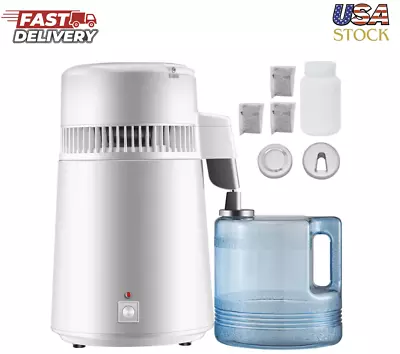 White VEVOR Water Distiller & Filter 750W 1.1 Gal Fully Upgraded With Handle • $58.39