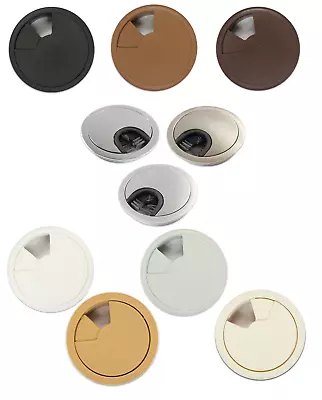 £2.69 • Buy 50mm 60mm 80mm PC Computer Desk Plastic Grommet Table Cable Tidy Wire Hole Cover