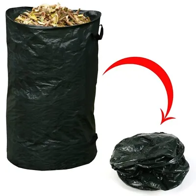 GARDEN REFUSE BAG 120L Pop Up Carry Handles Gardening Grass Plant Clippings Sack • £6.71