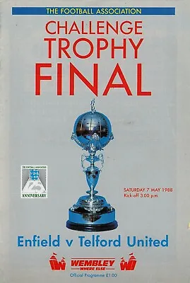 1988 FA TROPHY FINAL - Enfield V Telford United - FREE POSTAGE • £3.75