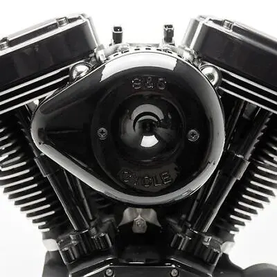 S&S 170-0533 Gloss Black Stealth Slasher Teardrop Air Cleaner Cover Harley M8 • $197.46