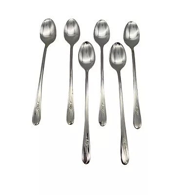 Vintage 1940 International Silver H&T Mfg Co Meadow Flower 6 Iced Teaspoons • $12