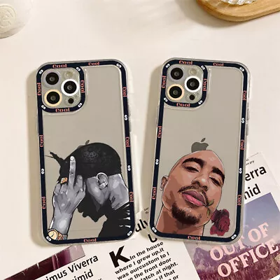 Rapper 2pac Singer Tupac Case For IPhone 15 14 13 12 11 Pro Max XR Cover • £4.79