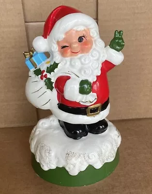 Vintage Winking SANTA Musical Ceramic Music Box Lefton JAPAN 7  Peace Sign • $12.99