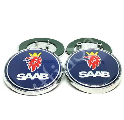 Saab Badge Set Front & Rear Emblems 93 9-3 Berlina Years 03-10 12785871 12844161 • $32.18