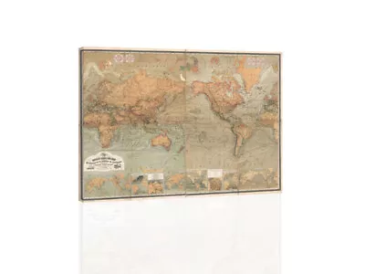 1870 Map Of The World On Mercator Projection -  CANVAS Or PRINT WALL ART • $159