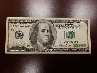 Series 2006 ~ US One Hundred Dollar Bill $100 ~Atlanta ~ HF 04040639 F • $129.68