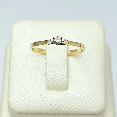 Ladies Ring 9ct (375 9K) Yellow Gold 5pts Round Natural Diamond Promise Ring • $139