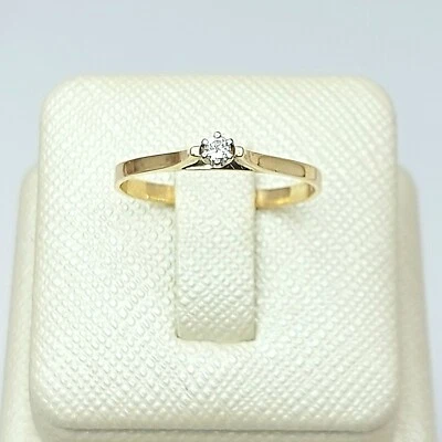 Ladies Ring 9ct (375 9K) Yellow Gold 5pts Round Natural Diamond Promise Ring • $139