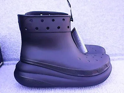 Crocs Classic Crush Rain Boots Waterproof Black Men's Sz 10 Women's 12 207946 • $59.80