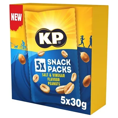 KP Salt & Vinegar Peanuts Multipack 5 Snack Packs 5 X 30g  PACK OF 2 • £10.99