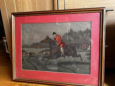 Vintage Painting Of Fox Hunting • £25