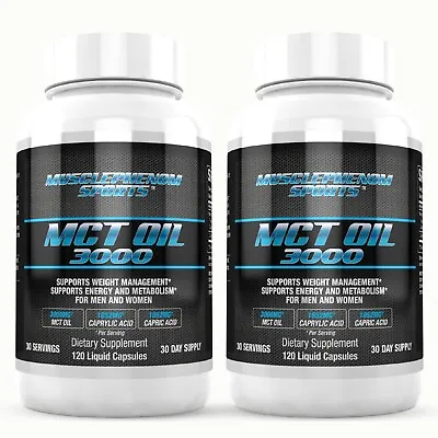 Mct Oil 3000mg Capsules Weight Loss Diet Pills Keto 2 Bottles 240 Liquid Capsul • $24.95