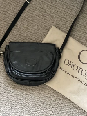 $20 • Buy Oroton Vintage Black Genuine Leather Crossbody Bag Handbag Australian Made Tan