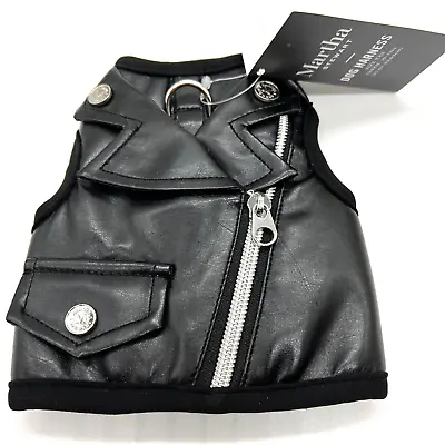 Martha Stewart Dog Harness Faux Leather Size XXS Biker Vest Jacket • $12.99