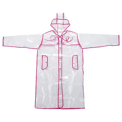 Transparent Vinyl Raincoat Runway Style Womens Girls Clear Fashion Rain Coat • $8.99