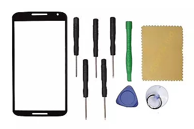 Black For Motorola Google Nexus 6 Front Outer Screen Glass Lens Replacement  • $12.99