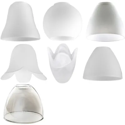 Replacement Glass Light Shades Frosted Petal Tulip Lampshade Chandelier Pendant • £11.19