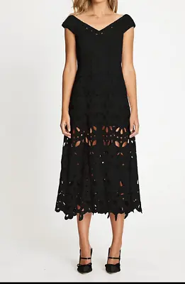 Bnwt Alice Mccall Black Baudelaire Midi Dress - Size 4 Au/0 Us (rrp $550) • $100