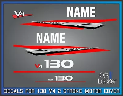 $62.88 • Buy Yamaha 130hp V4 2Stroke Outboard Engine Replacement Die-Cut Stickers 