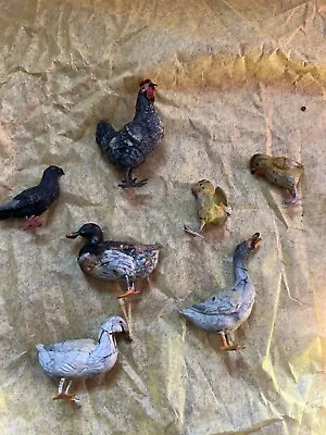 Antique Wooden Hand Carved Chicken Duck Goose Chicks Miniatures • $29