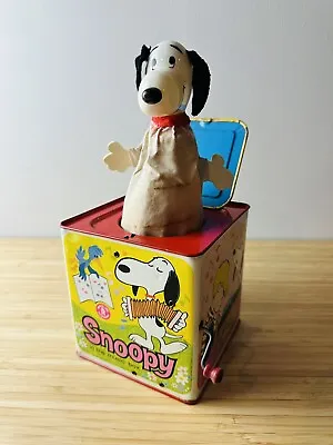 Vintage 5.5” Mattel 1966 Snoopy In The Music Box Peanuts Jack In The Box WORKS • $24.99