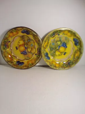 Pair Daher Decorated Ware Made In England 1971 Tin Round Bowl Fruit VTG 10 1/4'' • $24.99