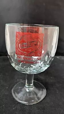 Vintage Schlitz Beer 6  Thumbprint Globe Glass Stemmed Mug Goblet 16oz 1960's • $15.49