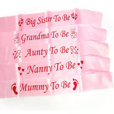 BABY SHOWER SASHES Mummy To Be Nanny Aunty & Big Sister & Grandma To Be Sash • £1.95