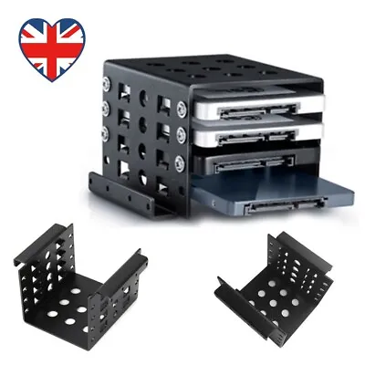 4 Bay 2.5 Inch To 3.5 Inch SSD Hard Drive Caddy Chassis Internal Mounting Holder • £8.79