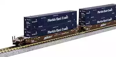 N Kato 106-6181 BNSF W/ FEC Containers Gunderson Dbl Stack 3 Car Set New! • $129.99