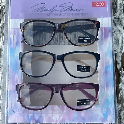 Marilyn Monroe 3-PACK Premium Reading Glasses Readers +2.50 NEW Free✈️ • $29.90